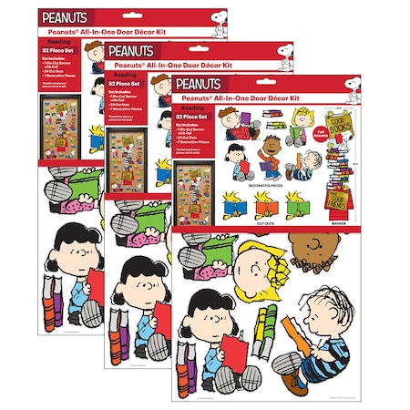 Peanuts® Reading All-In-One Door Decor Kit, 32 Pieces, PK3